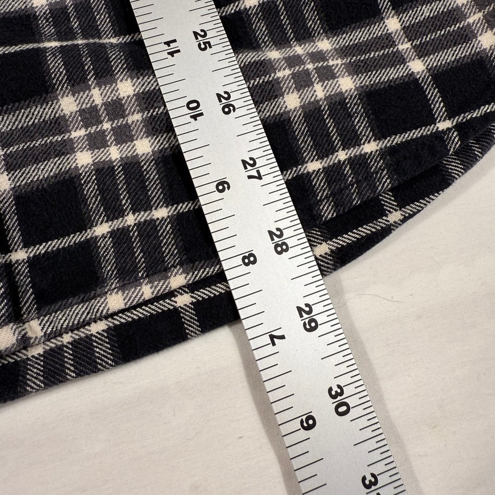 Jachs NY Mens Black White Plaid Thick Cotton Flannel Shirt Long Sleeve Button Up - Picture 16 of 16